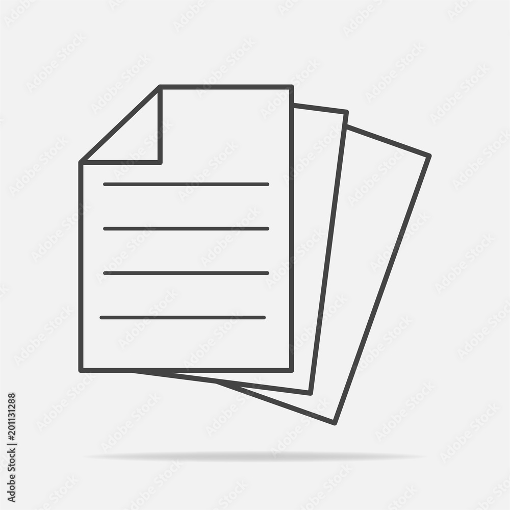 Poster vector icon of the document. illustration of a business document on a gray background
