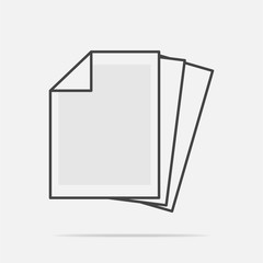 Vector icon of the document. Illustration of a business document on a gray background