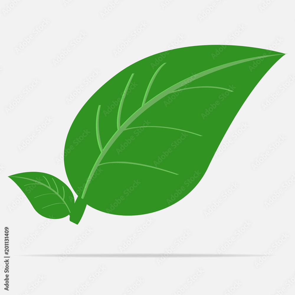 Aufkleber vector leaf icon. image of a spring leaf on a gray background