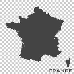 Vector icon map of France  on transparent background