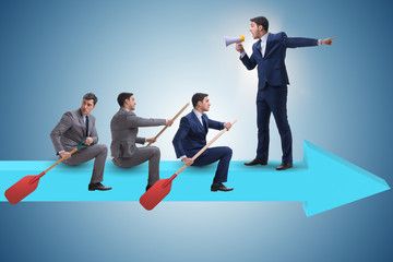 Businessman on line chart in business concept © Elnur