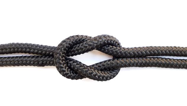 Square knot on white background