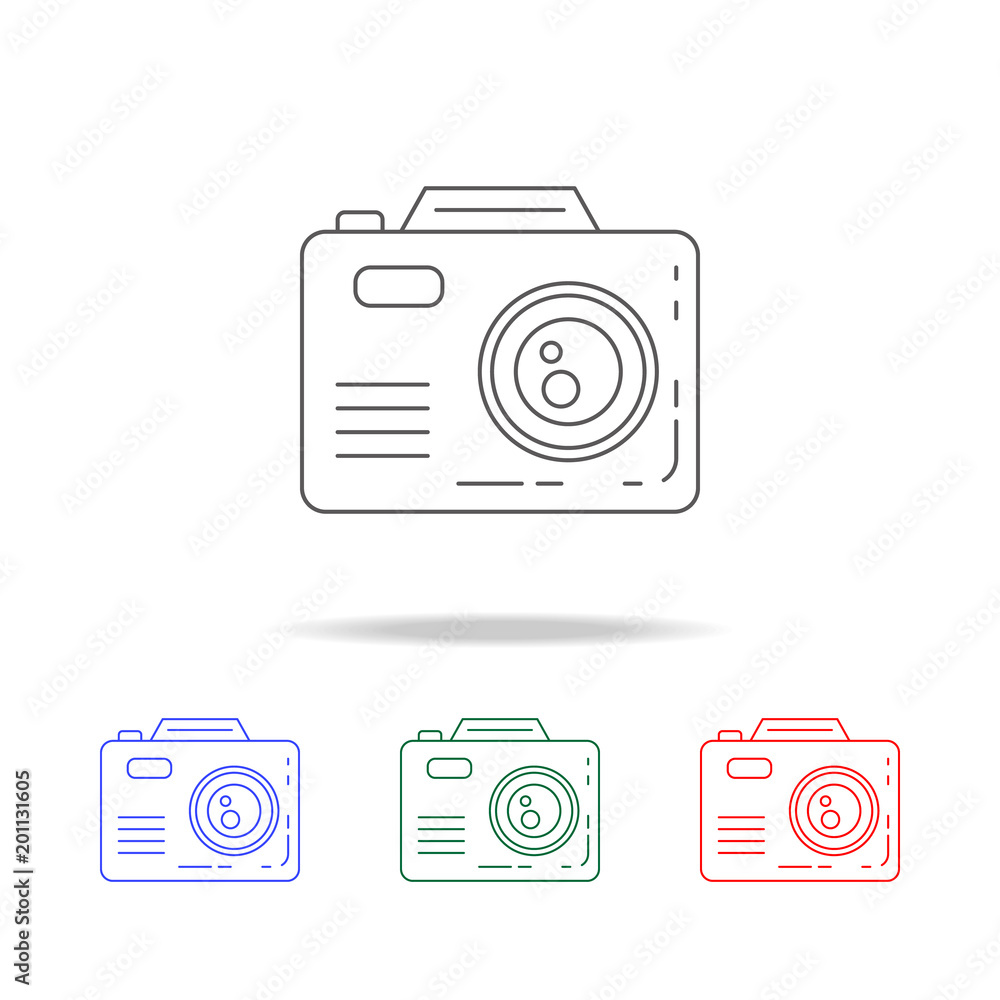 Poster camera icon. elements of camping multi colored icons. premium quality graphic design icon. simple ic