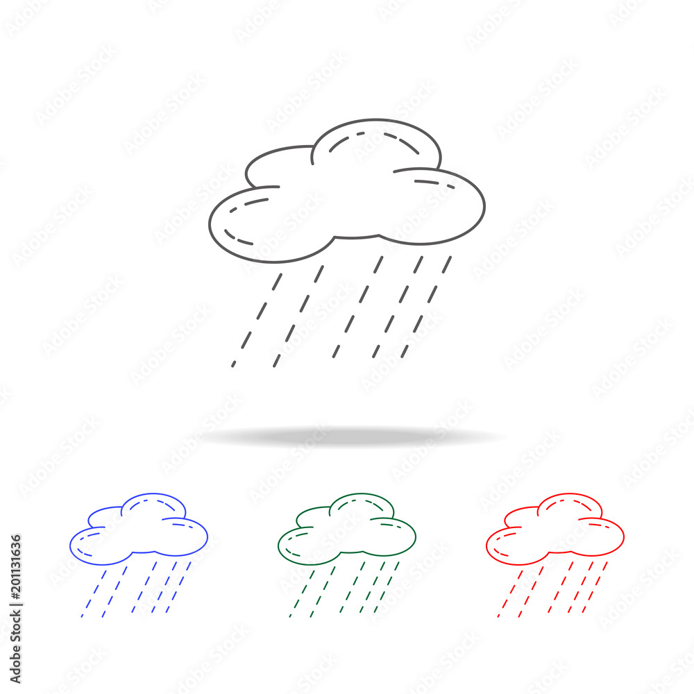 Poster cloud of rain icon. elements of camping multi colored icons. premium quality graphic design icon. si