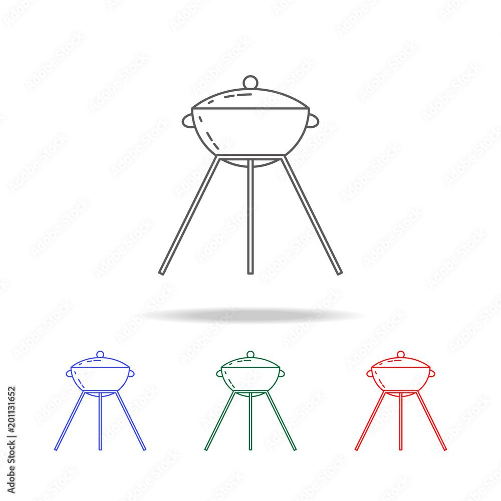 Poster grill icon. elements of camping multi colored icons. premium quality graphic design icon. simple ico