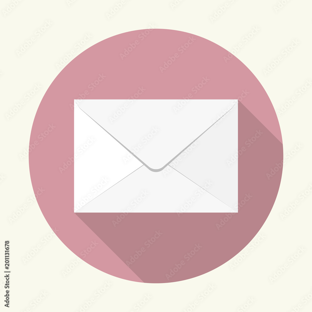 Poster mail vector icon on flat design. e-mail vector illustration with shadow.