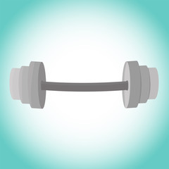 Vector image Fitness barbell. Icon of dumbbell, Exercises with weighting. Training muscles. Sports exercise icon.
