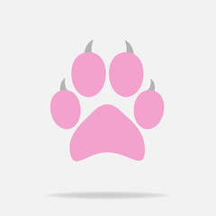 Vector icon animal paw imprint. Paw illustration. Animal and Pet Icon