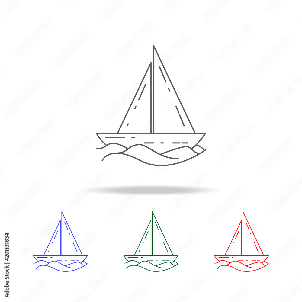 Aufkleber sailing ship icon. elements of camping multi colored icons. premium quality graphic design icon. sim