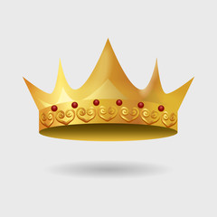 Royal golden crown with Gradient Mesh. Vector Illustration.