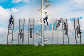 Competition concept with businessman beating competitors