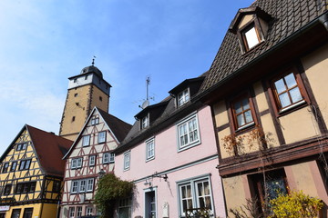 Obraz premium Der Bayersturm - Wahzeichen der Stadt Lohr am Main