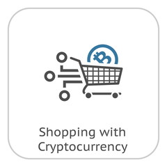 Shopping with Crybtocurrency Icon.