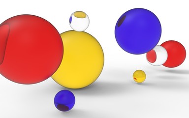 Abstract 3d shapes on background. 3d image. 3d rendering.