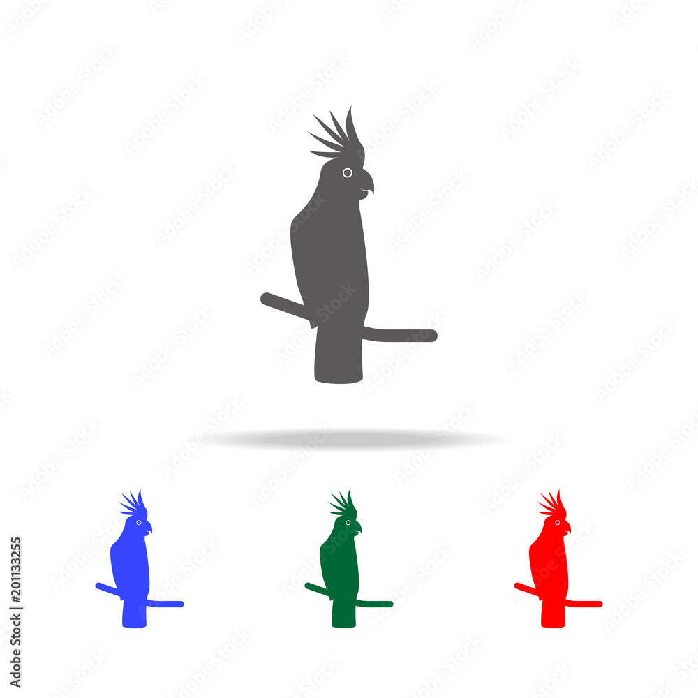 Poster cockatoo icon. elements of australian animals multi colored icons. premium quality graphic design ic