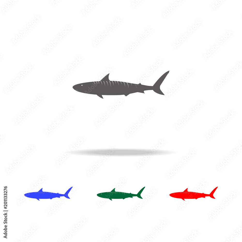 Aufkleber tiger shark icon. elements of australian animals multi colored icons. premium quality graphic design