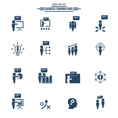 business training icon set