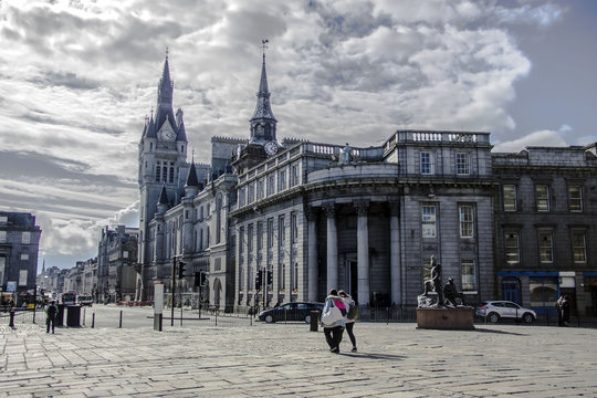 Town House and Union Street, Aberdeen, Scotland, United Kingdom.