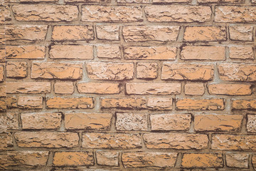 Old brick wall of Thailand, Red brick wall texture background and retro brick wall in old building.