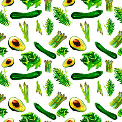 Vegetables Seamless Pattern. Repeatable Pattern with Healthy Food. 