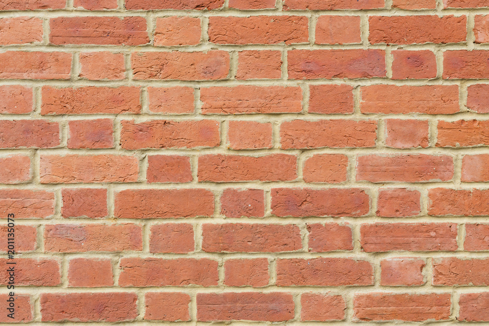 Wall mural red brick wall background closeup