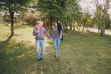 Fototapeta premium family in a wood