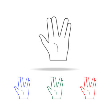 hand sign two fingers spread apart icon. Elements of hands multi colored icons. Premium quality graphic design icon. Simple icon for websites, web design; mobile app, info graphics