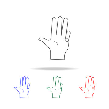 hand sign covered little finger icon. Elements of hands multi colored icons. Premium quality graphic design icon. Simple icon for websites, web design; mobile app, info graphics
