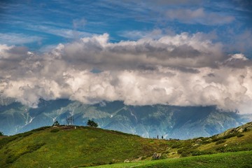 highlands with beautiful clouds