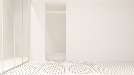 Empty room design for artwork - White room empty interior simple design - 3D Rendering