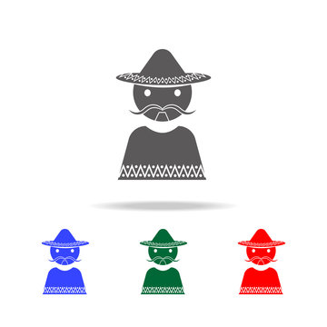 Mexican man icon. Elements of culture of Mexico multi colored icons. Premium quality graphic design icon. Simple icon for websites, web design, mobile app, info graphics