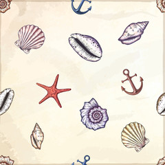 Hand drawn marine background.