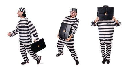 Prison inmate isolated on the white background