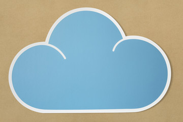 Blue cloud cut out icon