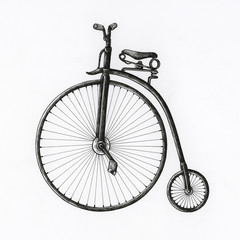 Hand drawn antique bike isolated on background © Rawpixel.com