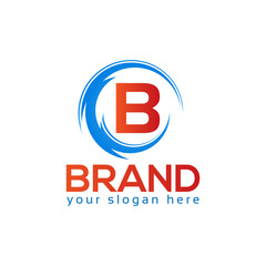 Letter B on white Background. Logo Design Template. Flat design
