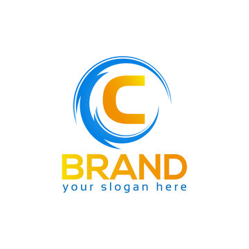 Letter C on white Background. Logo Design Template. Flat design