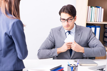 Businessman in unethical business concept with bribe