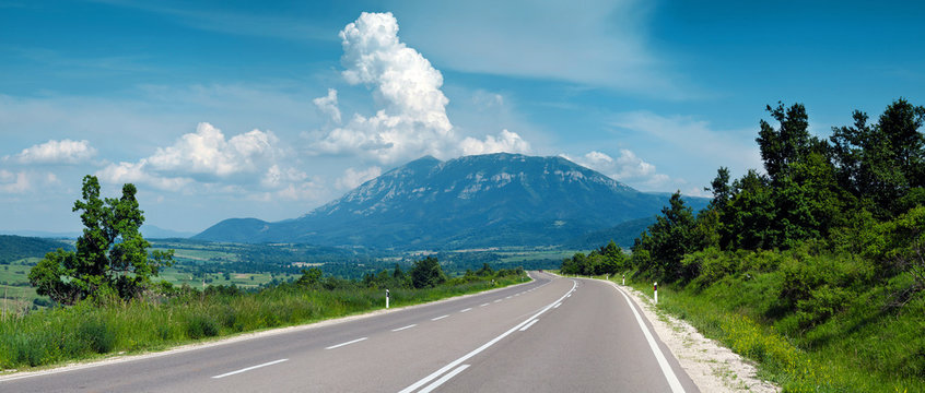 Road leading to mountain
