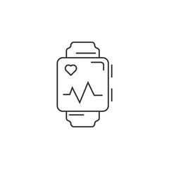 Smart watch with health app icon. Simple element illustration. Smart watch with health app symbol design template. Can be used for web and mobile
