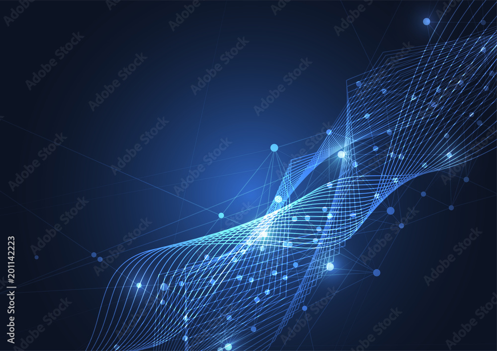 Poster internet connection, abstract sense of science and technology graphic design.