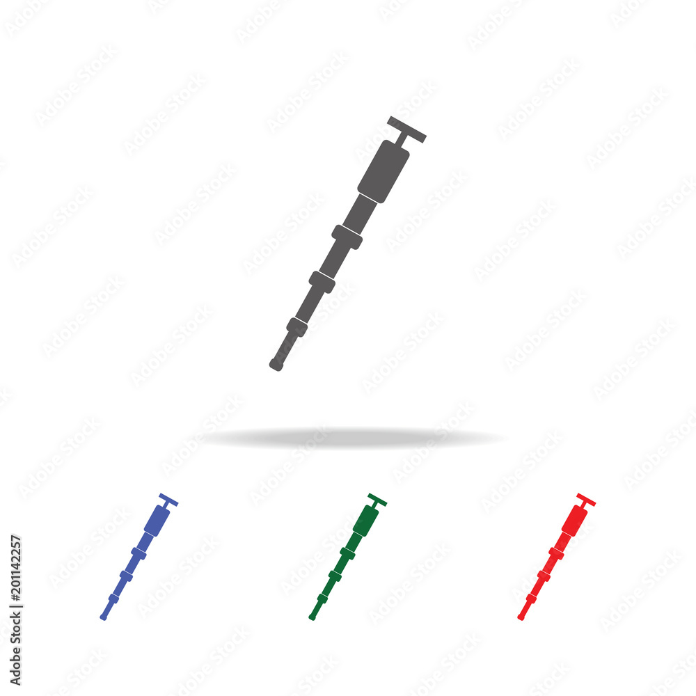 Poster selfie stick icon. elements of photo camera in multi colored icons. premium quality graphic design i