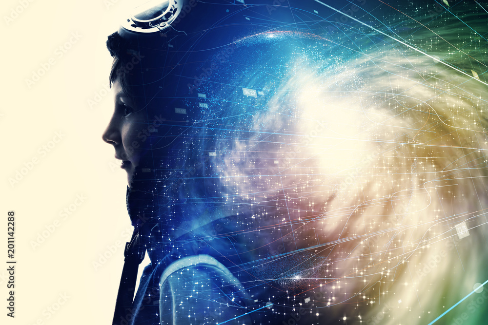 Poster child and science. education concept. ai(artificial intelligence).