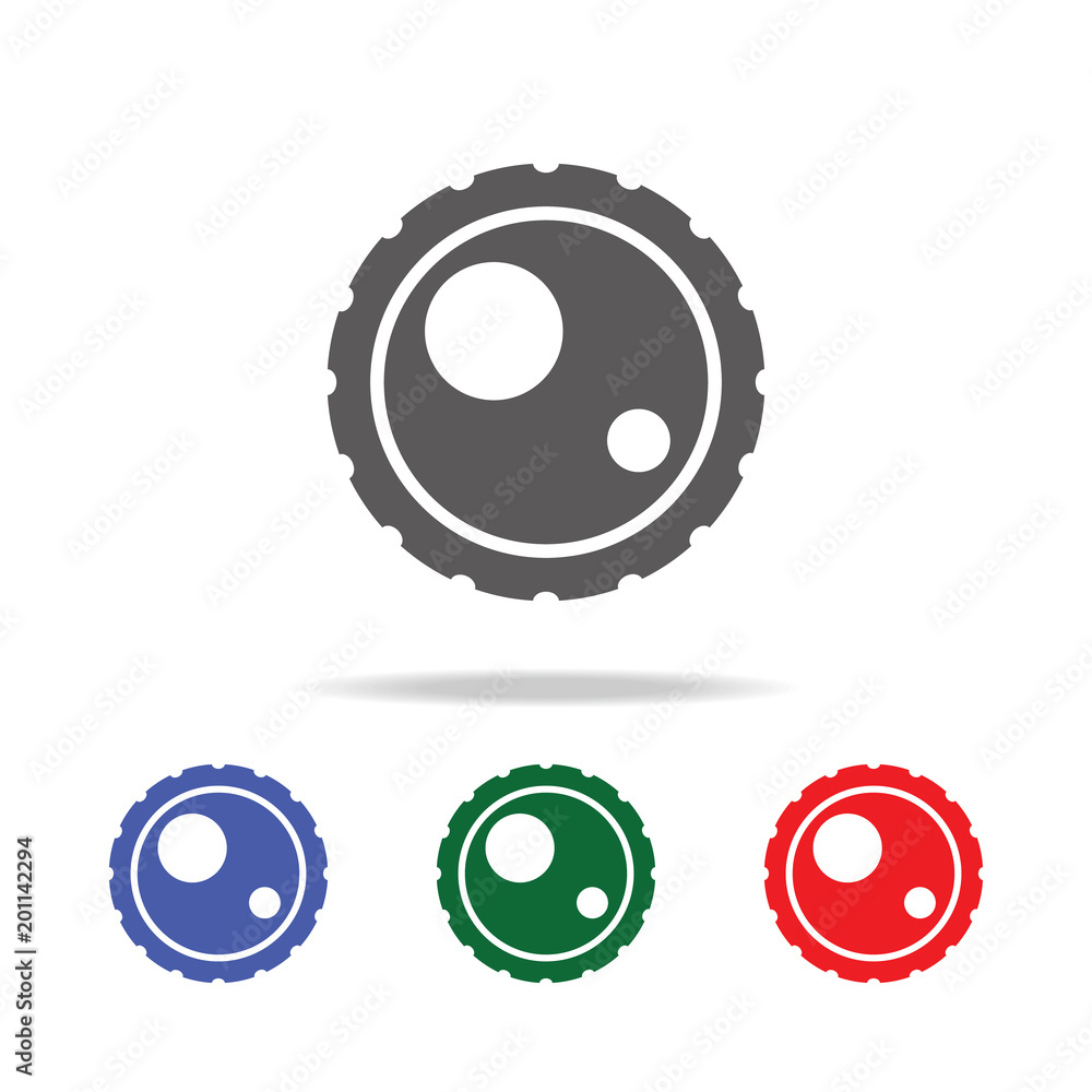 Poster camera lens icon. elements of photo camera in multi colored icons. premium quality graphic design ic