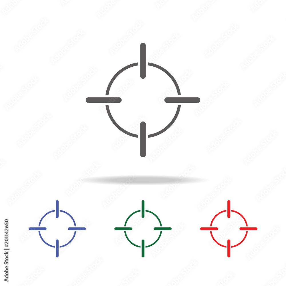 Poster aim icon. elements of photo camera in multi colored icons. premium quality graphic design icon. simp
