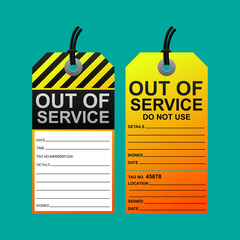 out of service tag vector illustration.
