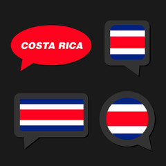 Set of Costa Rica flag in dialogue bubble