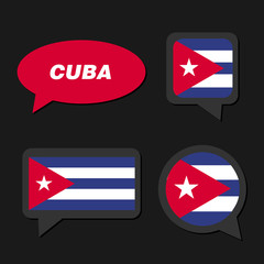 Set of Cuba flag in dialogue bubble