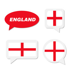 Set of England flag in dialogue bubble