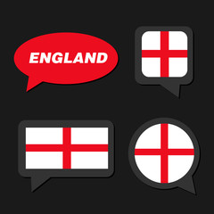 Set of England flag in dialogue bubble